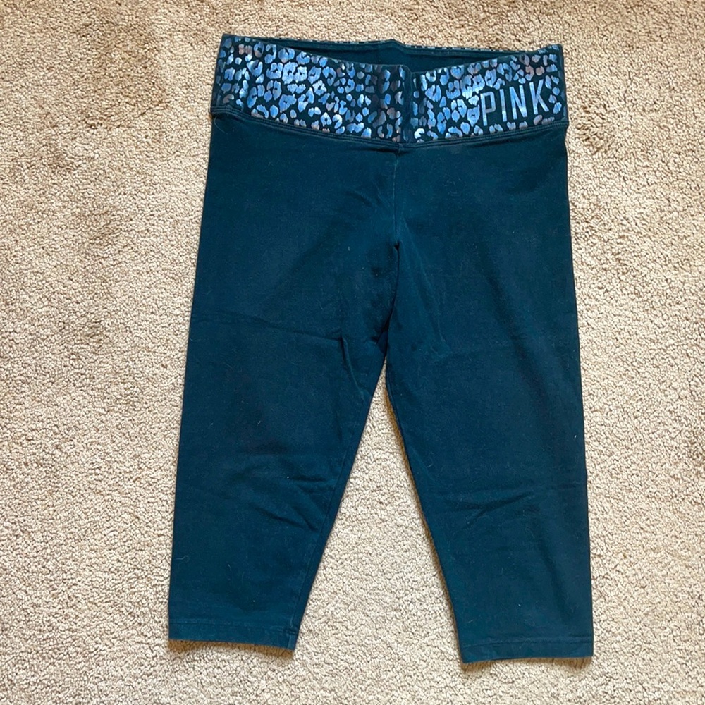 Victoria Secret/Pink Black Cropped Leggings